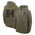 Choea IN.Colts #84 Tyler Warren Player Olive Salute to Service Pullover Hoodies Limited Stitched Jerseys