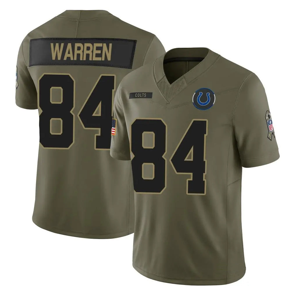 Choea IN.Colts #84 Tyler Warren Player Salute To Service Limited Olive Stitched Jerseys