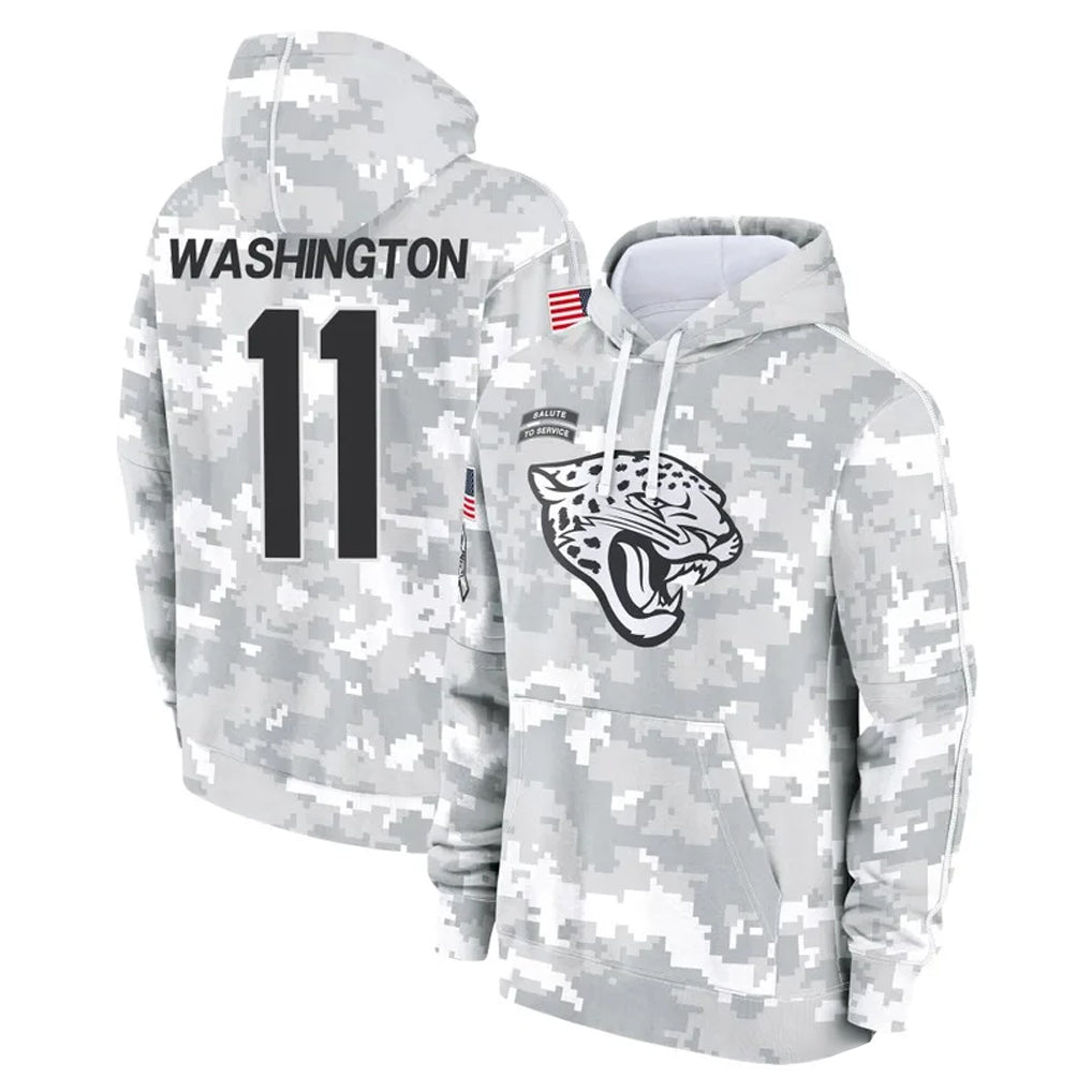 Choea J.Jaguars #11 Parker Washington Player Arctic Camo Salute to Service Hoodies Limited Game Stitched Jerseys