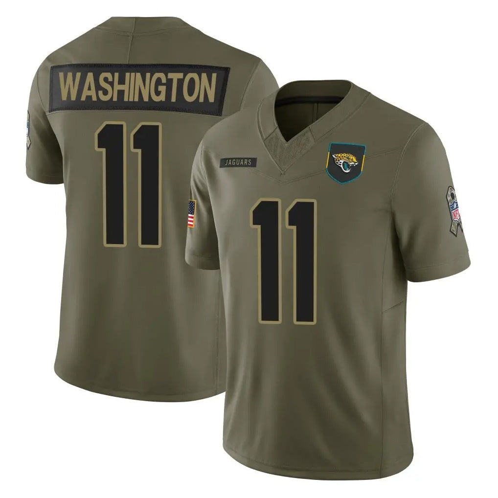 Choea J.Jaguars #11 Parker Washington Player Olive 2025 Salute To Service Limited Game Stitched Jerseys