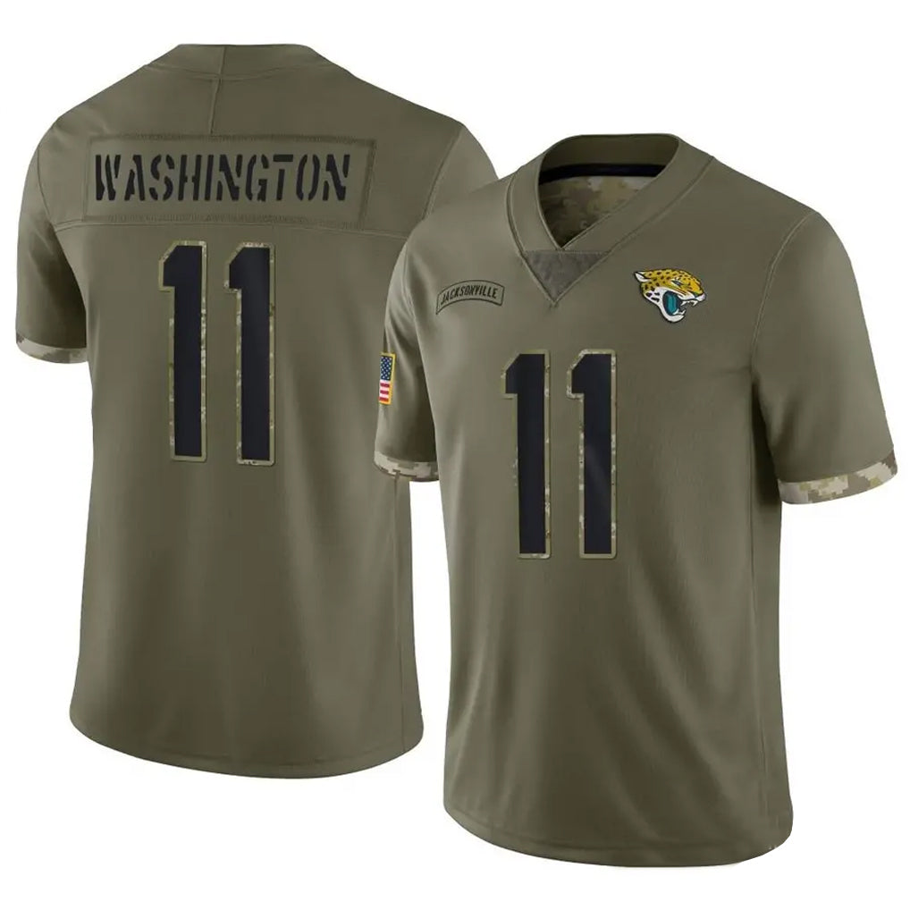 Choea J.Jaguars #11 Parker Washington Player Olive Salute To Service Limited Stitched Jerseys