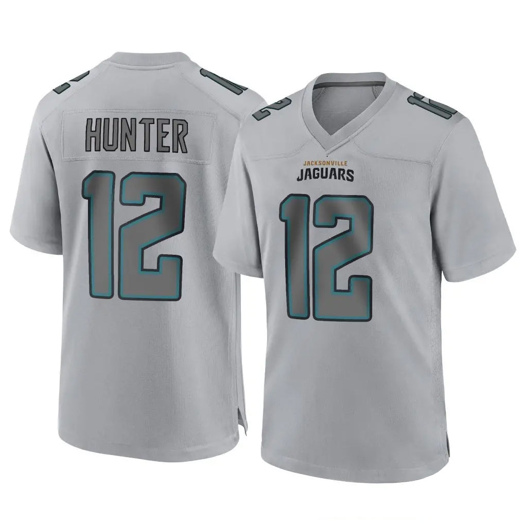 Choea J.Jaguars #12 Travis Hunter Player Gray Atmosphere Fashion Home Game Stitched Jerseys