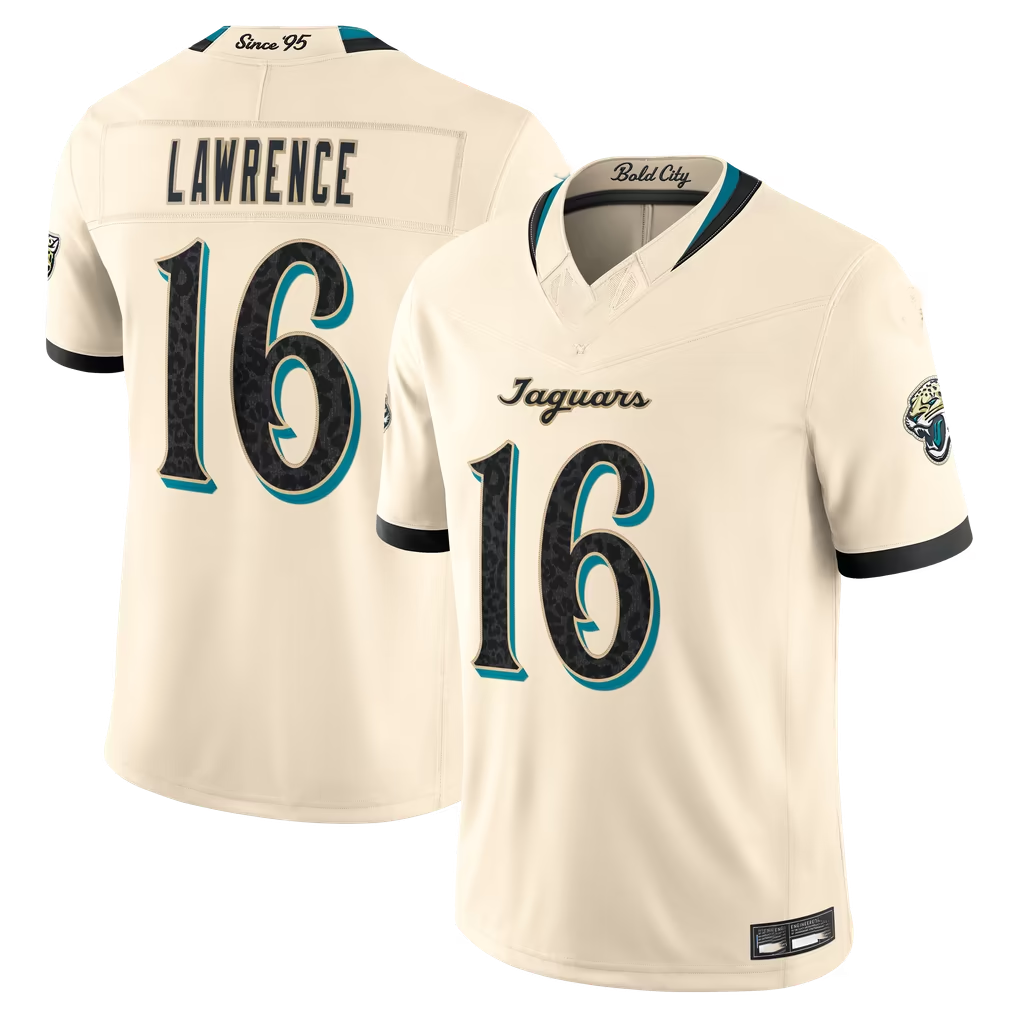 Choea J.Jaguars #16 Trevor Lawrence Natural 2026 Rivalries Collection Game Stitched Jerseys