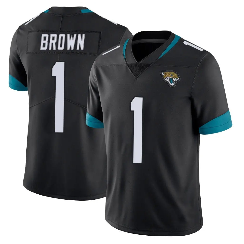 Choea J.Jaguars #1 Montaric Brown Player Black Vapor Untouchable Limited Home Game Stitched Jerseys