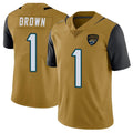 Choea J.Jaguars #1 Montaric Brown Player Gold Vapor Limited Home Game Stitched Jerseys