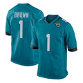 Choea J.Jaguars #1 Montaric Brown Player Teal Home Game Stitched Jerseys