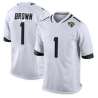 Choea J.Jaguars #1 Montaric Brown Player White Home Game Stitched Jerseys