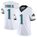 Choea J.Jaguars #1 Montaric Brown Player White Prowler Throwback Vapor F.U.S.E. Limited Home Game Stitched Jerseys