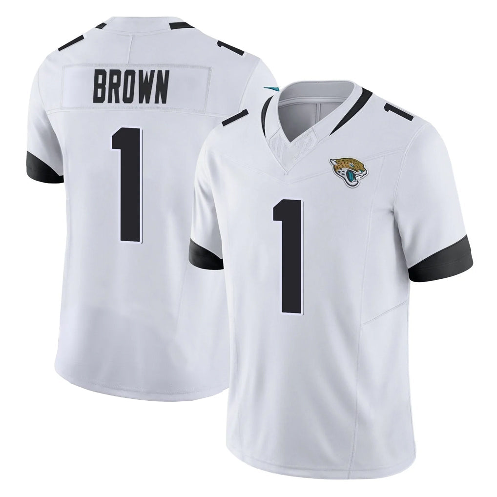 Choea J.Jaguars #1 Montaric Brown Player White Vapor F.U.S.E. Limited Home Game Stitched Jerseys