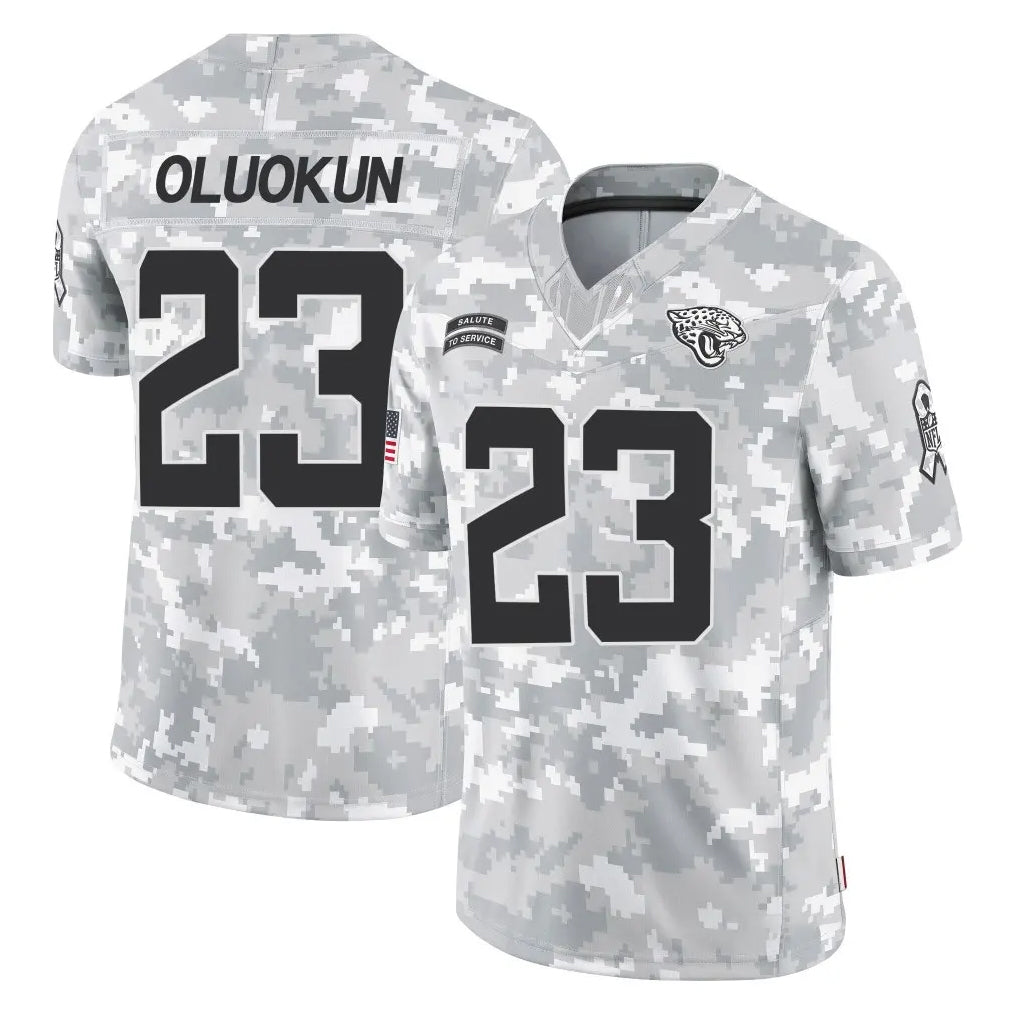 Choea J.Jaguars #23 Foyesade Oluokun Player Arctic Camo Salute To Service Limited Game Stitched Jerseys
