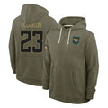 Choea J.Jaguars #23 Foyesade Oluokun Player Olive Salute to Service Pullover Hoodies Limited Stitched Jerseys