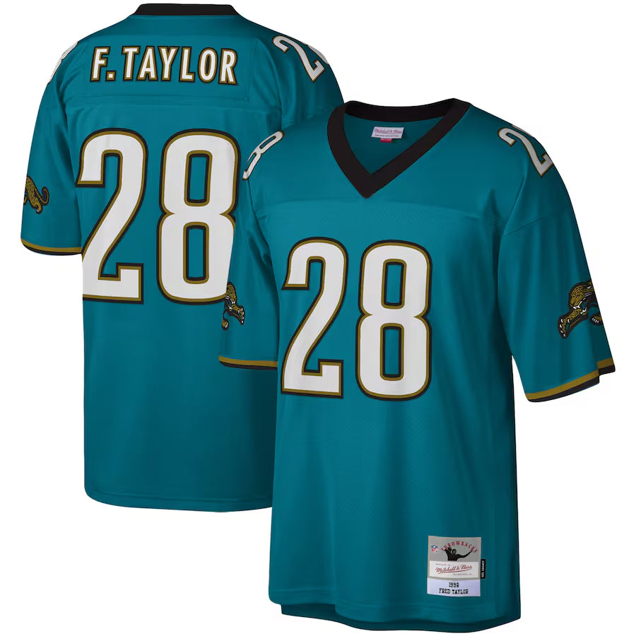 Choea J.Jaguars #28 Fred Taylor Player Mitchell & Ness Teal Legacy Replica Stitched Jerseys