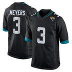 Choea J.Jaguars #3 Jakobi Meyers Player Black Home Game Stitched Jerseys