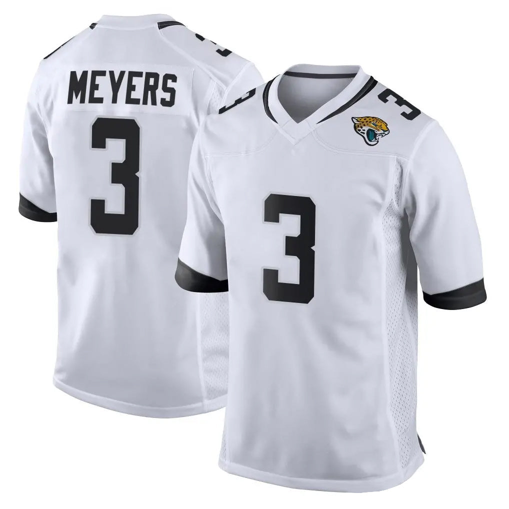 Choea J.Jaguars #3 Jakobi Meyers Player White Home Game Stitched Jerseys