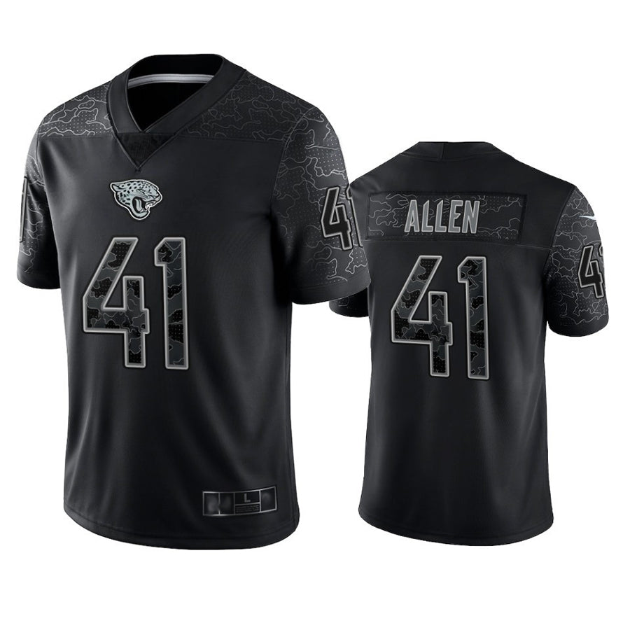 Choea J.Jaguars #41 Josh Hines-Allen Player Black RFLCTV Limited Football Jerseys