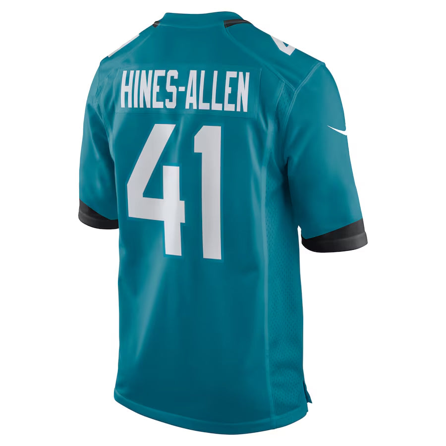 Choea J.Jaguars #41 Josh Hines-Allen Player Teal Home Game Football Jerseys
