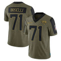 Choea J.Jaguars #71 Tony Boselli?Player Olive Salute To Service Limited Game Stitched Jerseys