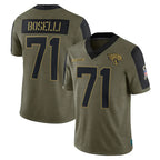 Choea J.Jaguars #71 Tony Boselli?Player Olive Salute To Service Limited Game Stitched Jerseys