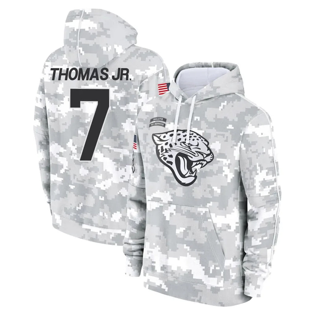 Choea J.Jaguars #7 Brian Thomas Jr. Player Arctic Camo Salute to Service Hoodies Limited Game Stitched Jerseys