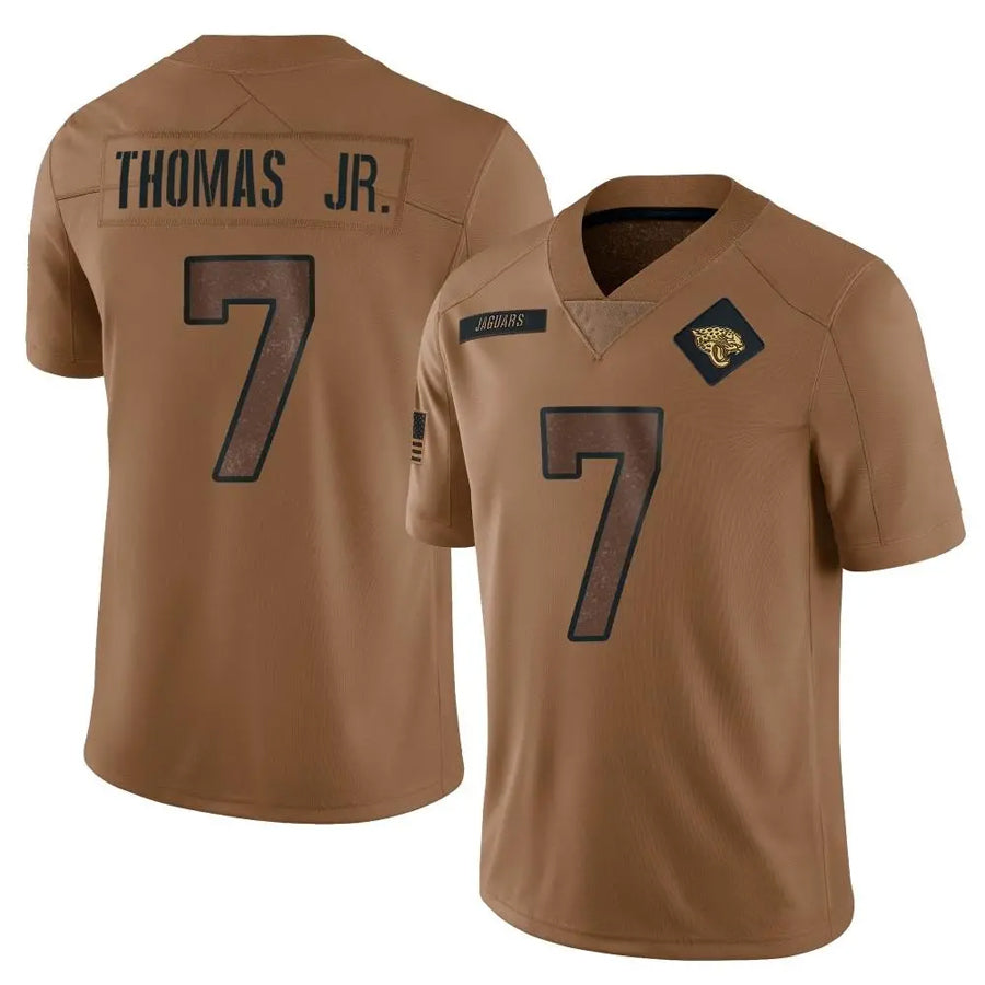 Choea J.Jaguars #7 Brian Thomas Jr. Player Brown Salute To Service Limited Stitched Jerseys