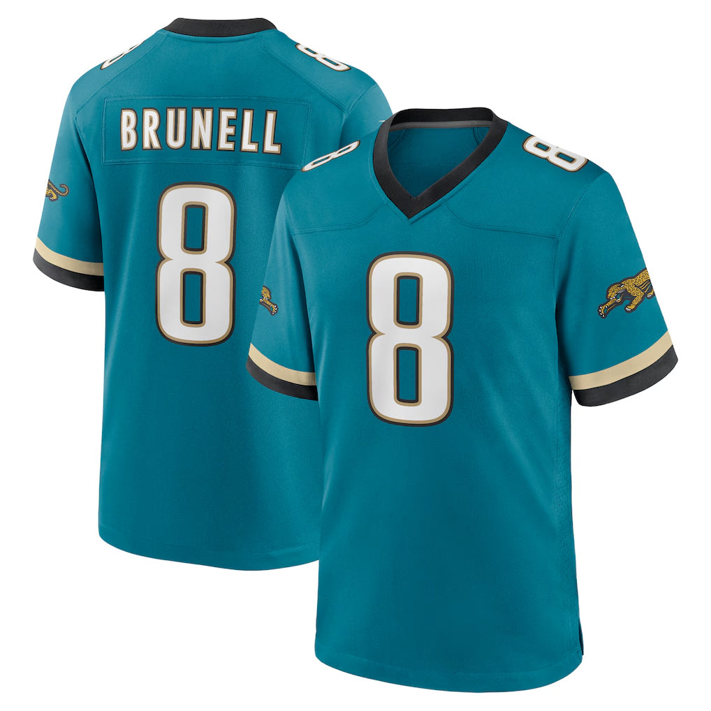 Choea J.Jaguars #8 Mark Brunell?Player Teal Prowler Throwback Limited Home Game Stitched Jerseys