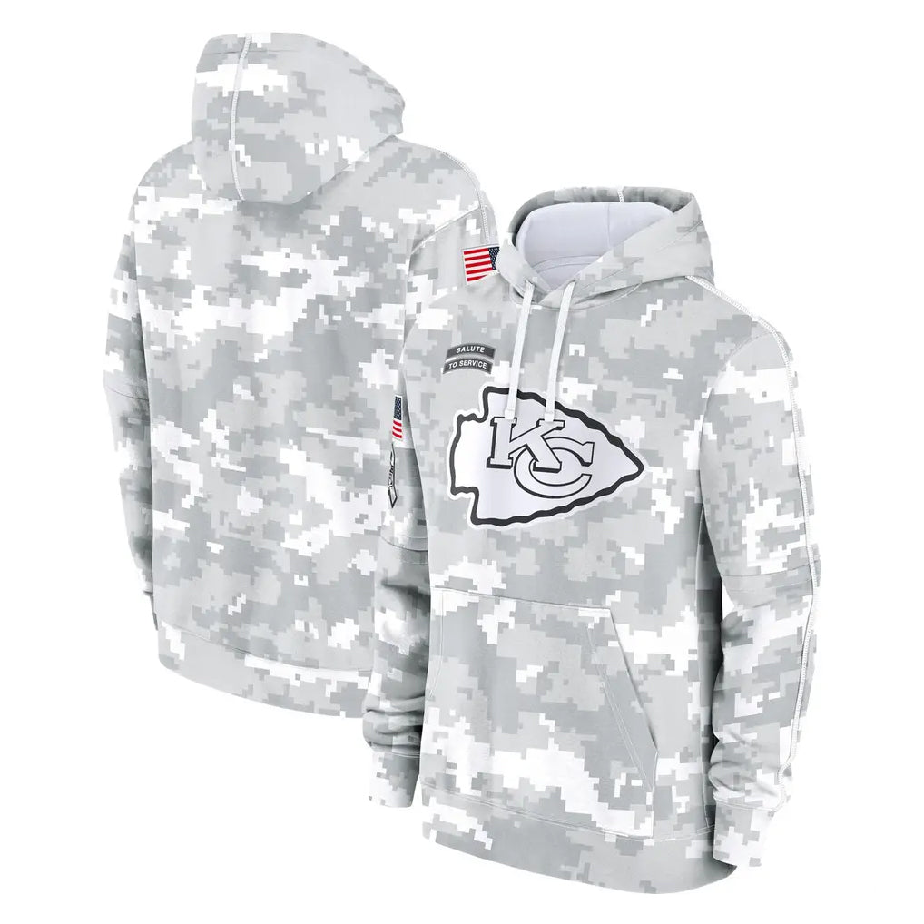 Choea KC.Chiefs Arctic Camo Salute to Service Hoodies Limited Game Blank Player Stitched Jerseys