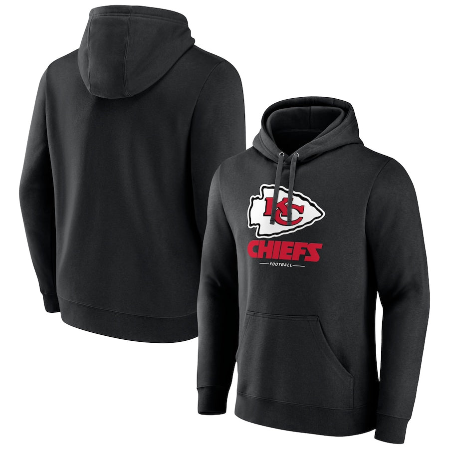 Choea Custom KC.Chiefs Blank Player Black Pullover Hoodie Stitched Jerseys