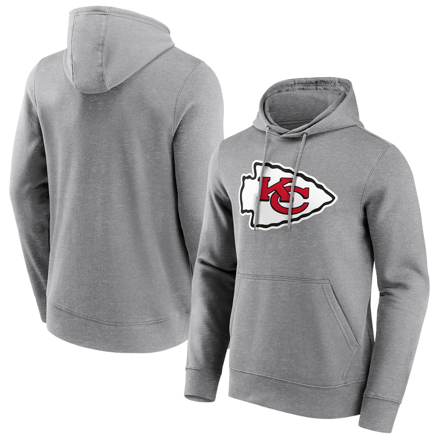 Choea Custom KC.Chiefs Blank Player Gray Pullover Hoodie Stitched Jerseys