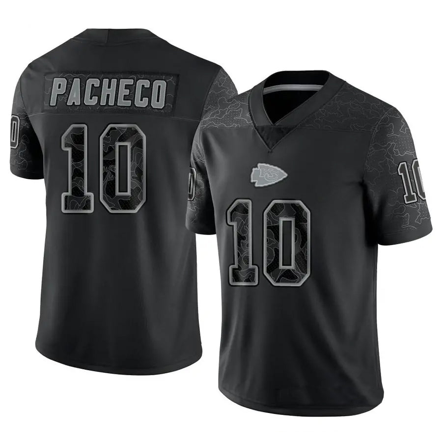 Choea KC.Chiefs #10 Isiah Pacheco Player Black RFLCTV Limited Stitched Jerseys