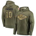 Choea KC.Chiefs #10 Isiah Pacheco Player Salute to Service Limited Olive Hoodies Stitched Jerseys