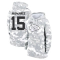 Choea KC.Chiefs #15 Patrick Mahomes Player Arctic Camo Salute to Service Hoodies Stitched Jerseys