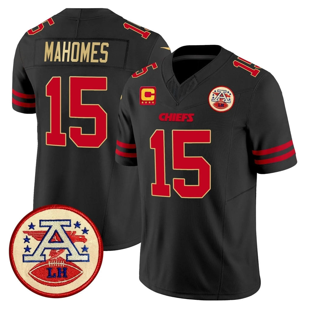 Choea KC.Chiefs #15 Patrick Mahomes Player Black Limited Vapor F.U.S.E. Home Game Stitched Jerseys