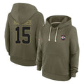 Choea KC.Chiefs #15 Patrick Mahomes Player Olive Salute to Service Hoodies Stitched Jerseys