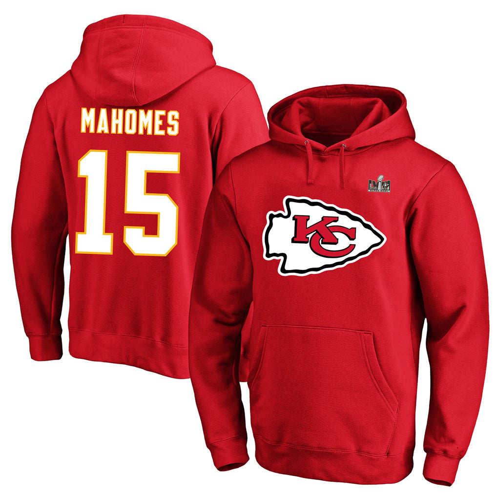 Choea KC.Chiefs #15 Patrick Mahomes Player Red Pullover Hoodies Stitched Jerseys