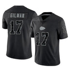 Choea KC.Chiefs #17 Alohi Gilman Player Black Limited Reflective Game Stitched Jerseys