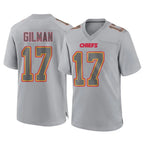 Choea KC.Chiefs #17 Alohi Gilman Player Gray Atmosphere Fashion Game Stitched Jerseys