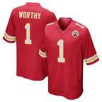 Choea KC.Chiefs #1 Xavier Worthy Player Red Home Game Stitched Jerseys
