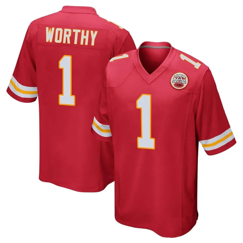 Choea KC.Chiefs #1 Xavier Worthy Player Red Home Game Stitched Jerseys