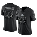 Choea KC.Chiefs #23 Drue Tranquill Player Black Limited Reflective Game Stitched Jerseys