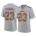 Choea KC.Chiefs #23 Drue Tranquill Player Gray Atmosphere Fashion Game Stitched Jerseys