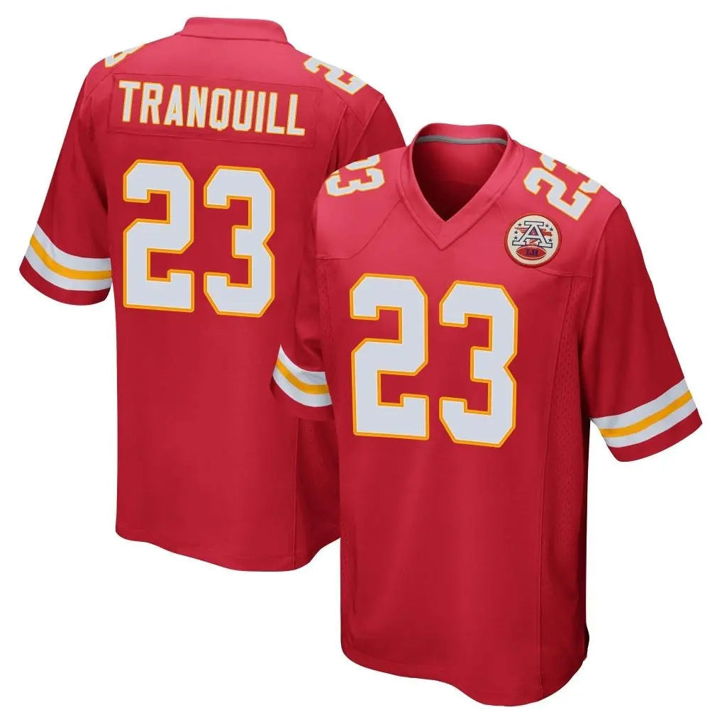 Choea KC.Chiefs #23 Drue Tranquill Player Red Home Game Stitched Jerseys