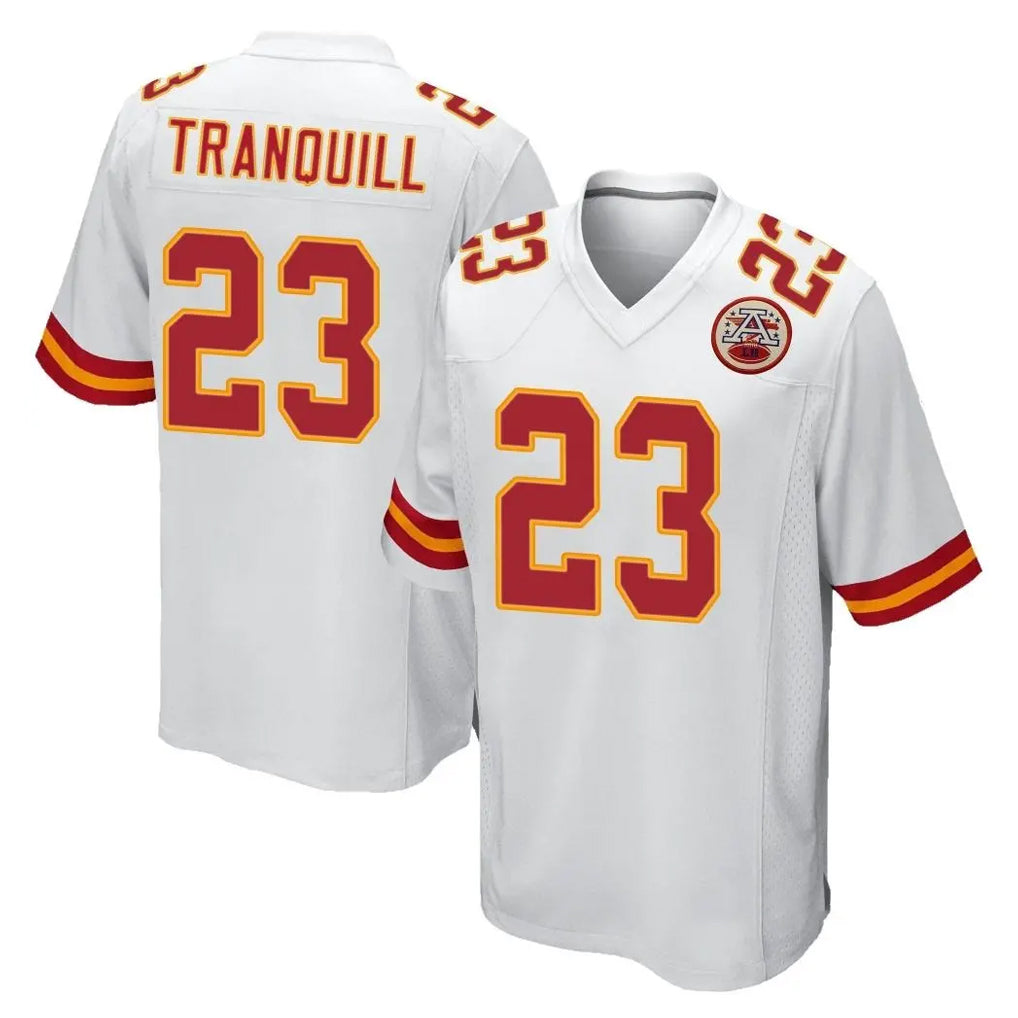 Choea KC.Chiefs #23 Drue Tranquill Player White Home Game Stitched Jerseys