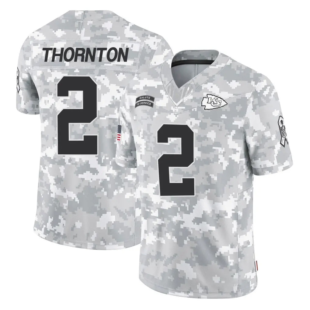 Choea KC.Chiefs #2 Tyquan Thornton Player Arctic Camo Salute To Service Limited Game Stitched Jerseys