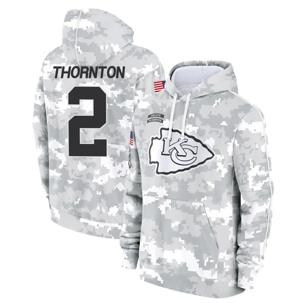 Choea KC.Chiefs #2 Tyquan Thornton Player Arctic Camo Salute to Service Hoodies Limited Game Stitched Jerseys