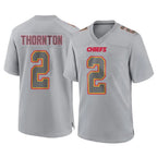 Choea KC.Chiefs #2 Tyquan Thornton Player Gray Atmosphere Fashion Game Stitched Jerseys