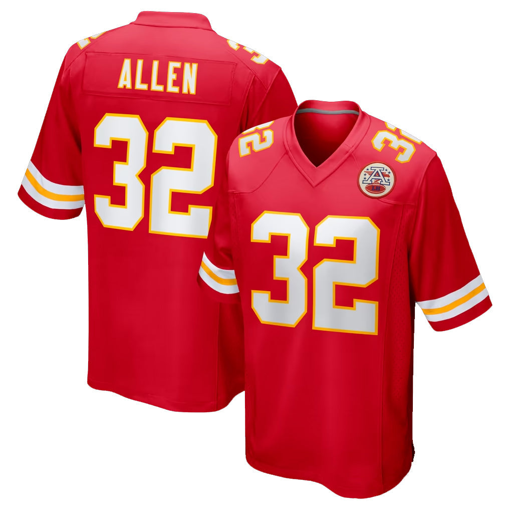 Choea KC.Chiefs #32 Marcus Allen Player Red Home Game Stitched Jerseys
