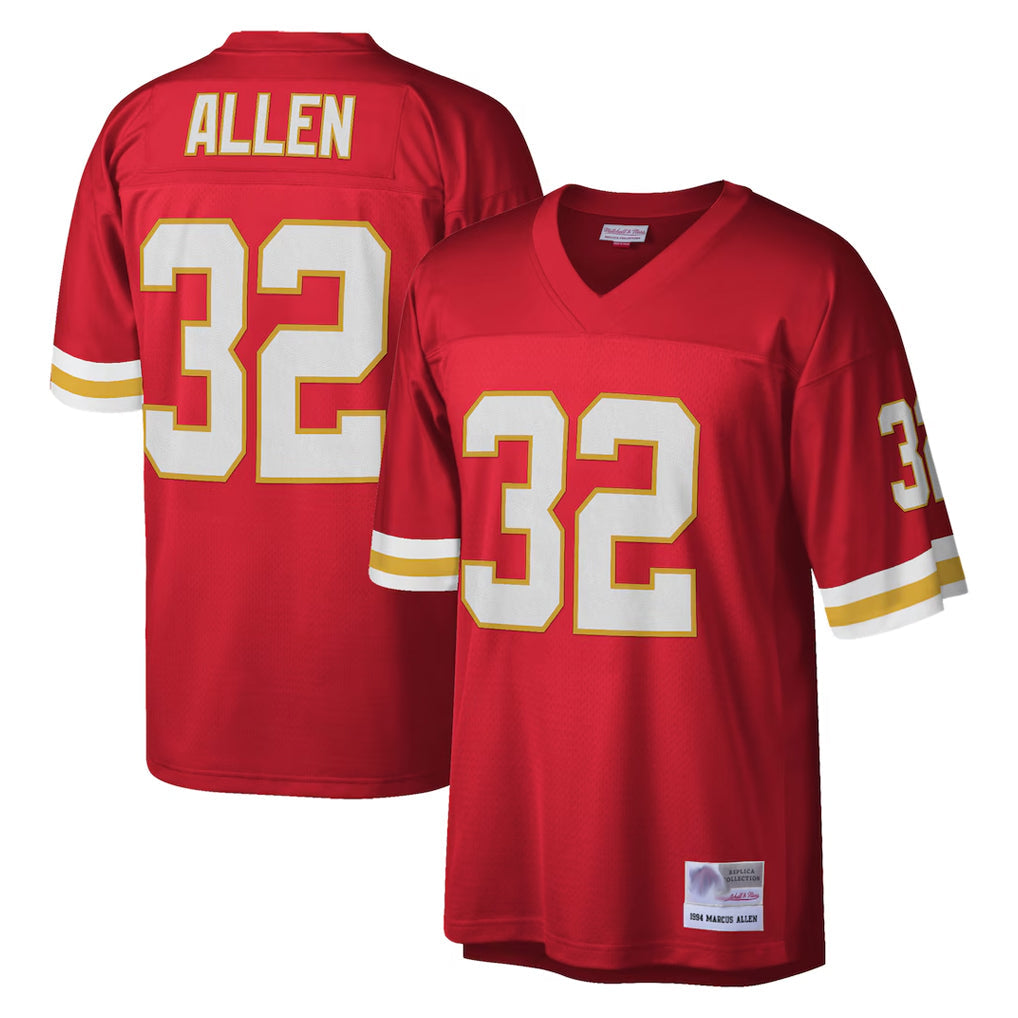 Choea KC.Chiefs #32 Marcus Allen Player Red Mitchell & Ness Legacy Replica Stitched Jerseys