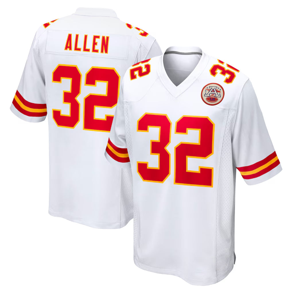 Choea KC.Chiefs #32 Marcus Allen Player White Home Game Stitched Jerseys