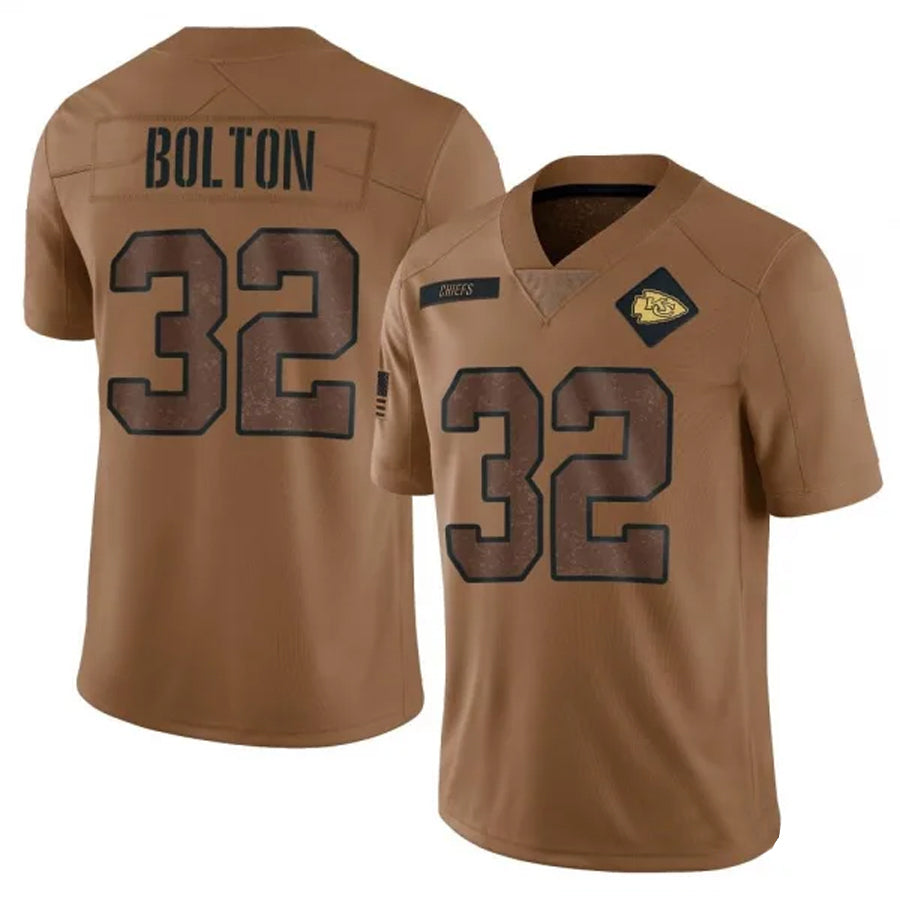 Choea KC.Chiefs #32 Nick Bolton Player Brown Salute To Service Limited Stitched Jerseys