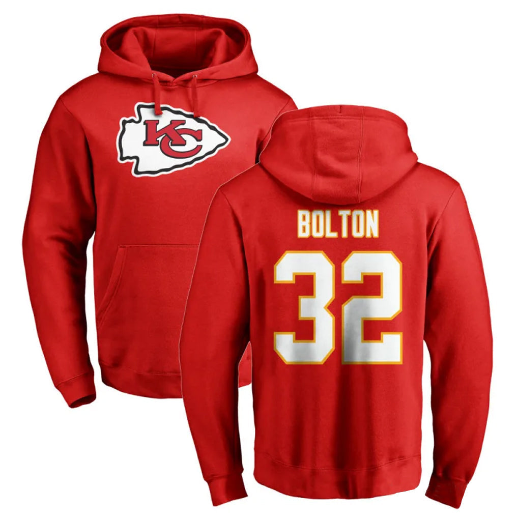Choea KC.Chiefs #32 Nick Bolton Player Red Pullover Hoodies Stitched Jerseys